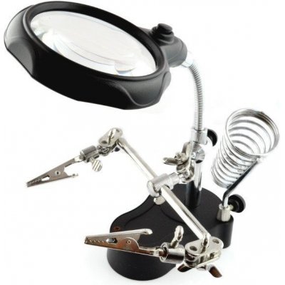 Rukojeť s lupou a LED podsvícením - třetí ruka ZD-126-2 – Zboží Mobilmania