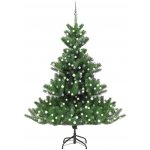 Nabytek XL Umělý vánoční stromek normandská jedle LED a koule zelený 240cm – Zboží Mobilmania