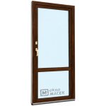 Kömmerling balkonové dveře 70 AD OS s příčkou levé tmavý dub/bílá 80 x 210 cm oboustranná klika + FAB + hliníkový práh – Hledejceny.cz
