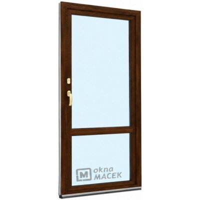 Kömmerling balkonové dveře 70 AD OS s příčkou levé tmavý dub/bílá 80 x 210 cm oboustranná klika + FAB + hliníkový práh – Hledejceny.cz