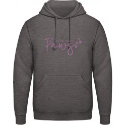 AWDis Hoodie Mikina Design Moje děti mají tlapky Uhlíková