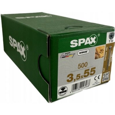 Šrouby do dřeva na podlahy SPAX 3.5x55 500 ks + bit T10 – Hledejceny.cz