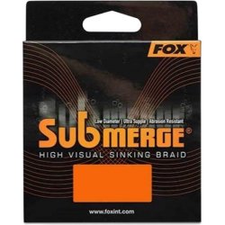 Fox International Potápivá šnůra Submerge Orange sinking braid x 600m 0.20mm 35lb 15.8kg