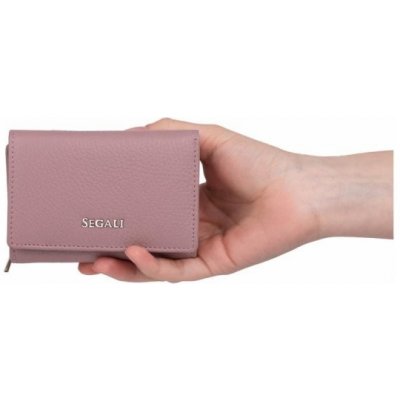 Dámská kožená malá peněženka SG-7106 B růžová SEGALI – Zboží Mobilmania