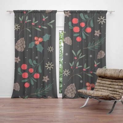 Sablio Závěs Sváteční les: 2ks 140x250cm – Hledejceny.cz