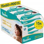 Pampers Dětské čisticí ubrousky, Aqua Soft Touch Baby 15 x 60 ks – Sleviste.cz