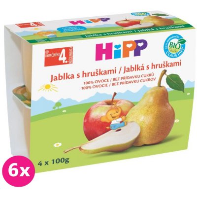 HiPP BIO Jablka s jahodami 4 x 6 balení 100 g – Zboží Mobilmania