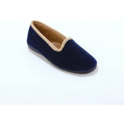 Velurové slippers bačkory s kontrastním lemem nám. modrá – Sleviste.cz