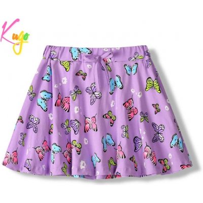 Kugo dívčí sukně HS9275 dívčí bavlněná sukně s motýly fialová – Zboží Mobilmania