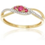 L'amour DiamondsZlatý prsten s rubíny a diamanty CR7082RBY – Zboží Mobilmania