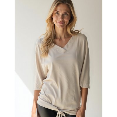 Polsko halenka S 3/4 rukávem béžová – Zboží Dáma