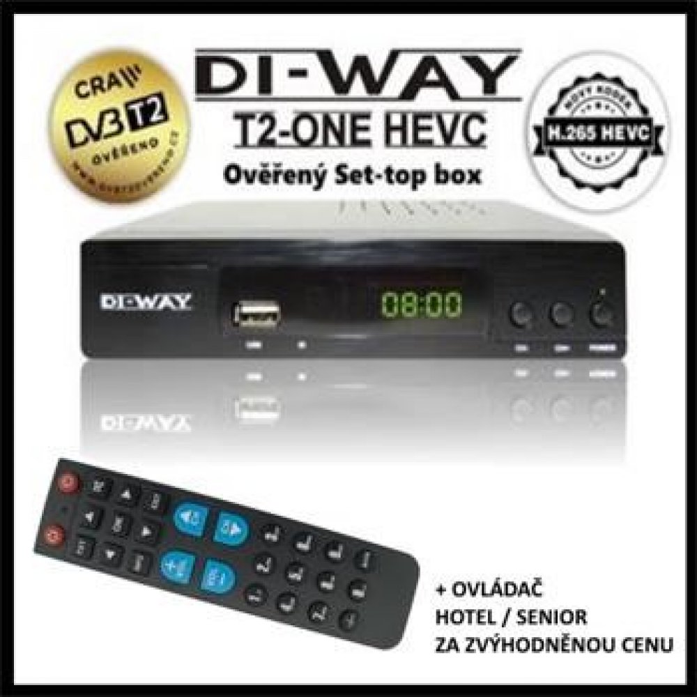 DI-WAY T2-ONE DVB-T2 H.265 HEVC | Srovnanicen.cz