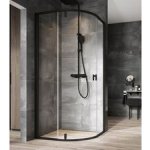 Ravak Nexty čtvrtkruhový sprchový kout NSKK3, 87-89,5x87-89,5x195 cm, černá, sklo transparent 3O677300Z1 – Zboží Mobilmania