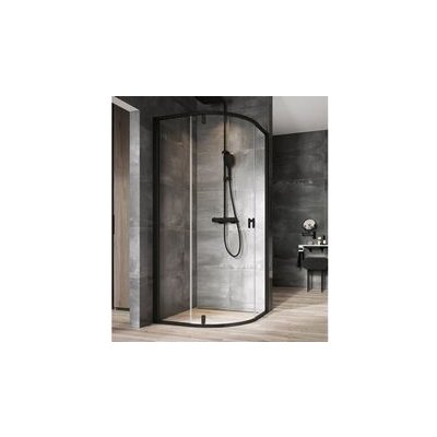 Ravak Nexty čtvrtkruhový sprchový kout NSKK3, 87-89,5x87-89,5x195 cm, černá, sklo transparent 3O677300Z1 – Zboží Mobilmania