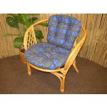 Ratanové křeslo Bahama medové polstr modrý – Zboží Mobilmania
