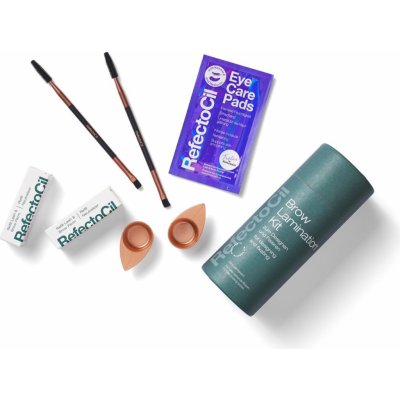 RefectoCil Brow Lash & Brow Perm trvalá ondulace 2 ks + Neutralizer neutralizér pro trvalou ondulaci 2 ks + Eye Care Pads ochranné papírky pod oči s vyživujícím účinkem 1 ks + kartáček na řasy a obočí