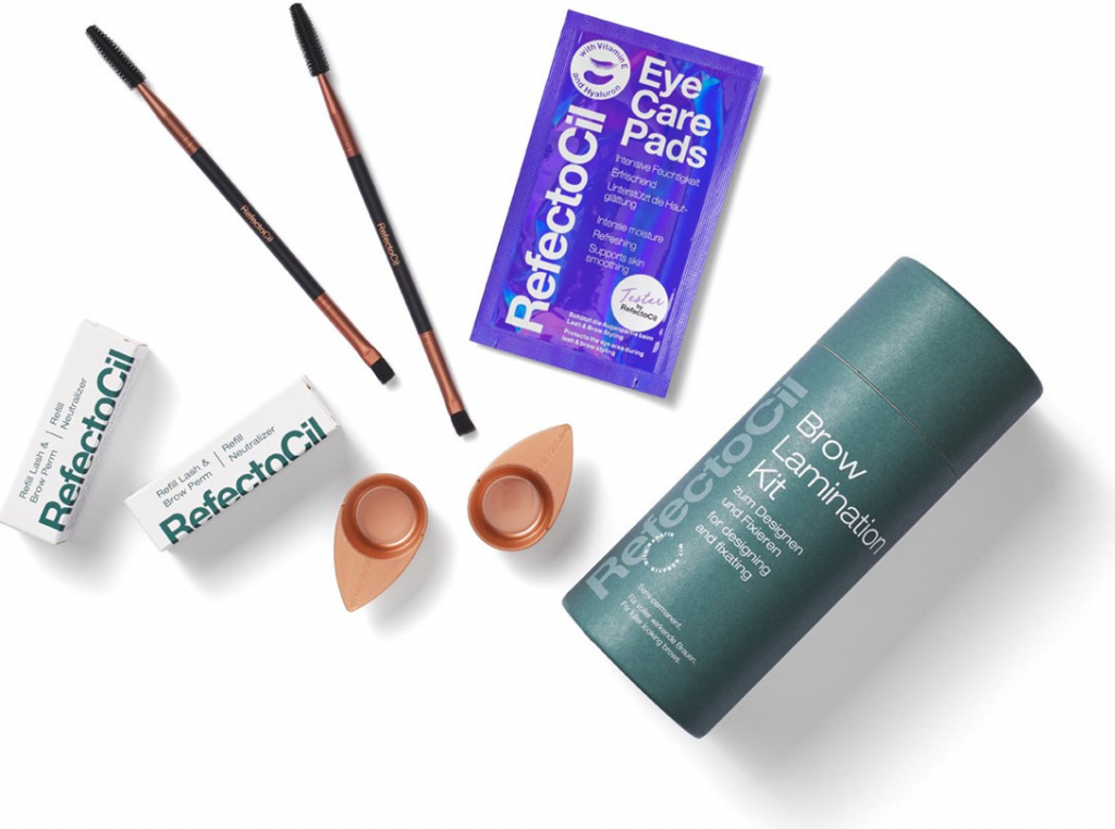 RefectoCil Brow Lash & Brow Perm trvalá ondulace 2 ks + Neutralizer neutralizér pro trvalou ondulaci 2 ks + Eye Care Pads ochranné papírky pod oči s vyživujícím účinkem 1 ks + kartáček