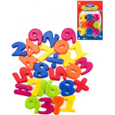 _Ostatní 1_ Číslice magnetické barevné 4cm set 27ks na kartě plast 00312432 – Zboží Dáma