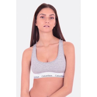 Calvin Klein Bralette Unlined šedá – Zboží Mobilmania