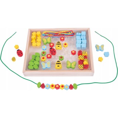Bigjigs Toys Navlékací korálky Louka – Zboží Mobilmania