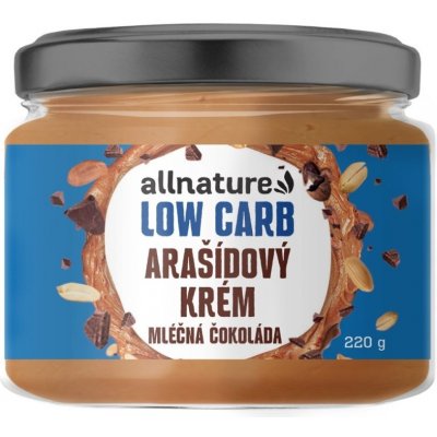 ALLNATURE Arašídový krém s mléčnou low carb čokoládou 220 g – Zboží Mobilmania