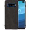 Pouzdro a kryt na mobilní telefon Pouzdro JustKing ochranné koženkové s látkovou texturou Samsung Galaxy S10 - černé