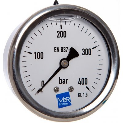 PREMATLAK manometr P300 / 358 G 0/400bar, G1/4B zadní přip. + glycerinové plnění – Sleviste.cz