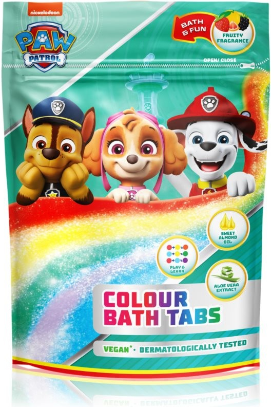 Nickelodeon Paw Patrol Colour Bath Tabs koupelový přípravek pro děti 9 x 16 g dárková sada