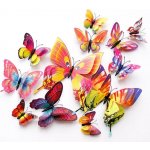Nalepte.cz 3D mnohobarevní motýlci na zeď 12 x 10 cm – Zbozi.Blesk.cz