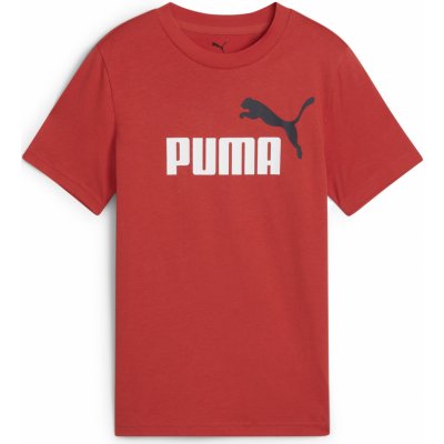 PUMA ESS 2 COLOR NO 1 LOGO TEE B DĚTSKÉ BAVLNĚNÉ TRIKO ČERVENÉ ORANŽOVÁ – Zboží Dáma