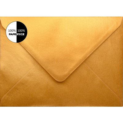 OBÁLKA METALICKÁ ZLATÁ STARÁ C6 114x162 mm 100 gm2 šípová klopa – Zboží Dáma