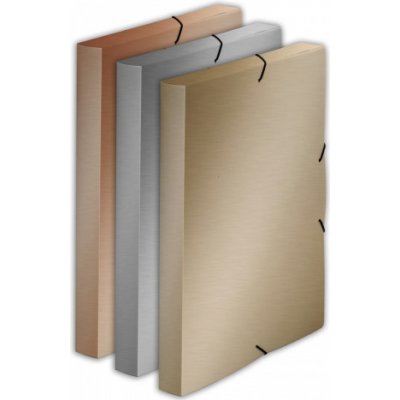 KARTON PP Krabice PP s gumou A4 Metallic zlatá – Hledejceny.cz