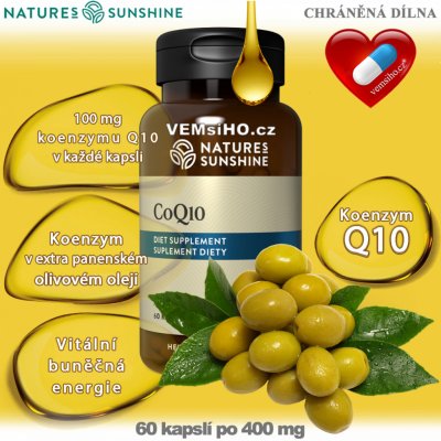 Nature’s Sunshine CoQ10 Koenzym Q10 60 kapslí po 400 mg – Hledejceny.cz