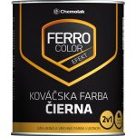 Chemolak FERRO COLOR EFEKT kovářská matná antikorozní barva na kovy 0,75L černá – Sleviste.cz