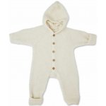 Merino overal bouclé pro děti s kapucí a ohrnovacími náplety Smallstuff off white – Hledejceny.cz