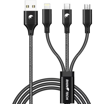 RhinoTech RTACC321 3v1, USB/Micro USB, Lightning, USB-C, 1,2m – Zbozi.Blesk.cz