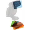 Příslušenství k bleskům Walimex sada 6 barevných filtrů s držákem pro systémové blesky