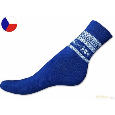Nepon Dětské froté ponožky Norský vzor tmavě modrý