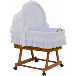 Scarlett Proutěný košík pro miminko s nebesy Proutěný koš na miminko s boudičkou Martin - bílá
