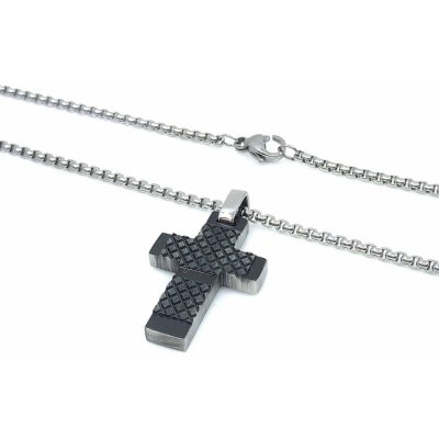 Jan Kos jewellery Pánský ocelový řetízek s přívěskem kříž 12 – Zboží Mobilmania
