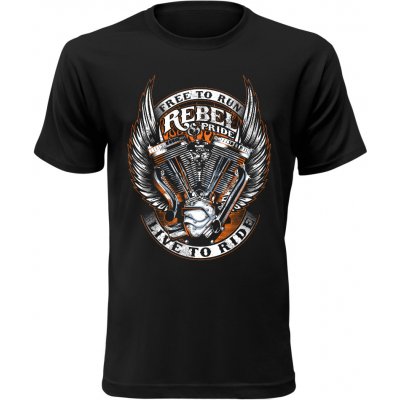Pánské tričko pro motorkáře REBEL černá – Zboží Mobilmania