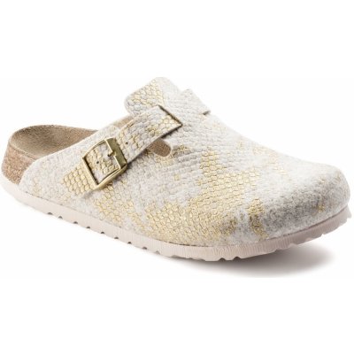 Birkenstock Papillio Boston Shiny Felt offwhite – Zboží Mobilmania