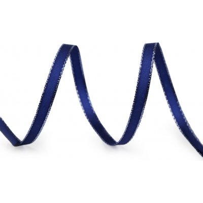 Stuha taftová šíře 6 mm s lurexem, střední, 415 modrá safírová stříbrná – Hledejceny.cz