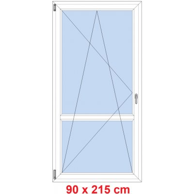 Soft Balkonové dveře s příčkou otevíravé a sklopné Antracit struktura/Antracit struktura levé 90 x 215 cm – Hledejceny.cz