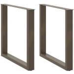 Omaxi 311344 Nohy k jídelnímu stolu ve tvaru U 2 ks přírodní ocel 90 x 72-73 cm ocel – Sleviste.cz