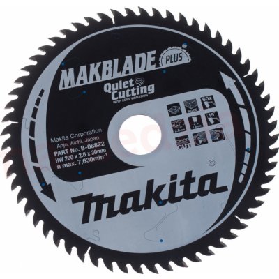 Makita pilový kotouč na dřevo B-08822 MAKBLADE Plus, 200x30mm, 60 zubů – Zbozi.Blesk.cz