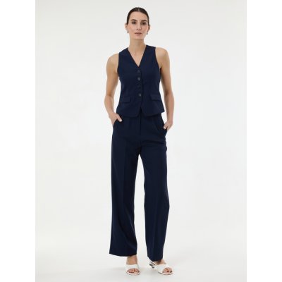 Orsay Tmavě modré dámské široké kalhoty – Sleviste.cz