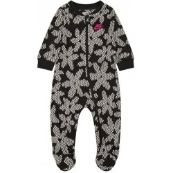 Nike Daisy Footed Coverall Baby Girls Black White