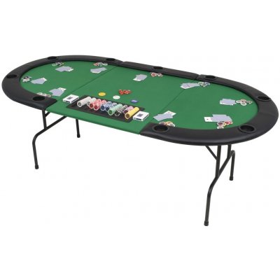 zahrada-XL Skládací pokerový stůl pro 9 hráčů 3 díly oválný
