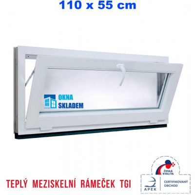 ERKADO Plastové okno 1100 x 550 mm bílé sklopné – Hledejceny.cz